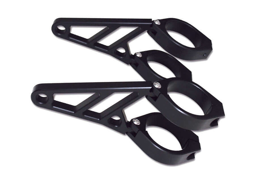 Set de supports de lampe en aluminium CNC pour diamètre 38-41 mm, version longue noire