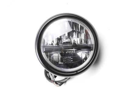 Phare LED Pecos 5 3/4 pouces noir mat, fixation latérale