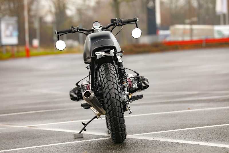 Scarico slip-on 2-1 alto per BMW R65 R80 R100 Monolever con omologazione ABE