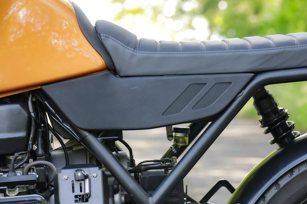 BMW K100 K1100 Sport-Evolution side cover kit in black for a clean look on rear conversions.