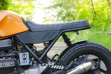 BMW K100 K1100 Sport-Evolution side cover kit installed, for a clean and premium look on your custom tail conversion.
