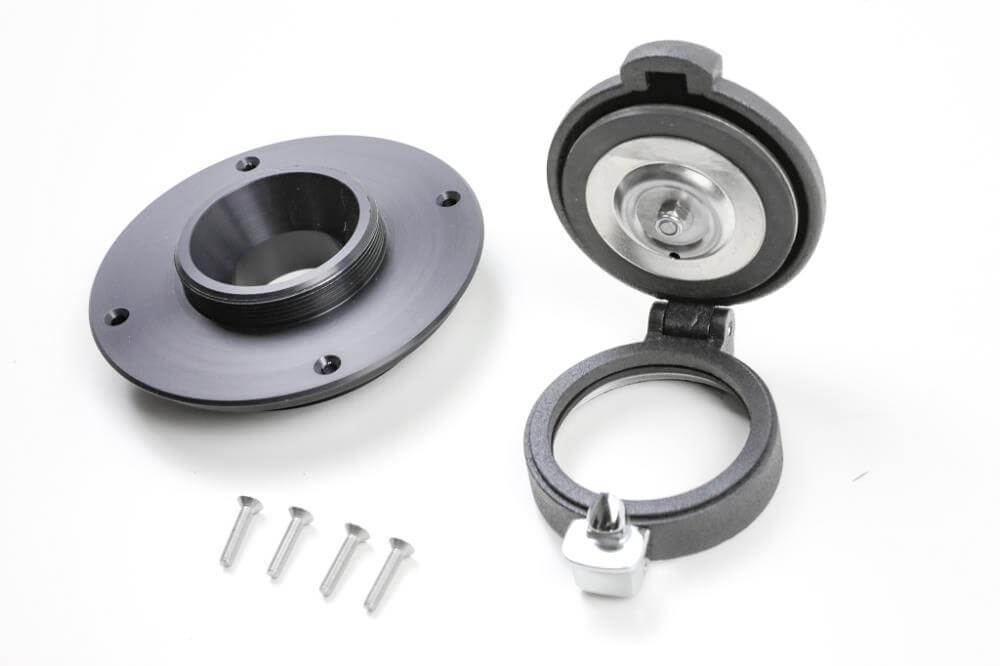 Tankdeckel Monza für BMW K75/100/1100 Modelle inklusive Adapter in schwarz