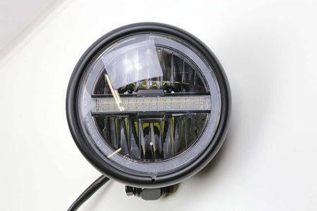 Faro a LED Pecos 5 3/4 pollici con DRL, nero opaco, montaggio inferiore