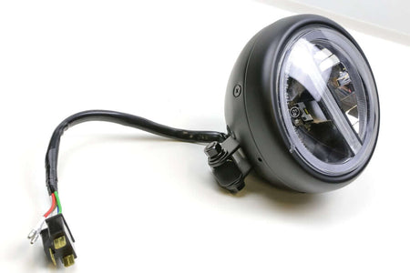 Faro a LED Pecos 5 3/4 pollici con DRL, nero opaco, montaggio inferiore