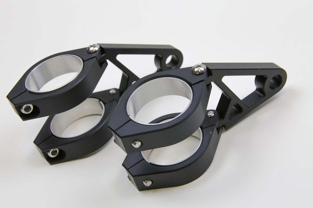 Set de supports de lampe en aluminium CNC pour diamètre 35-37 mm, noir