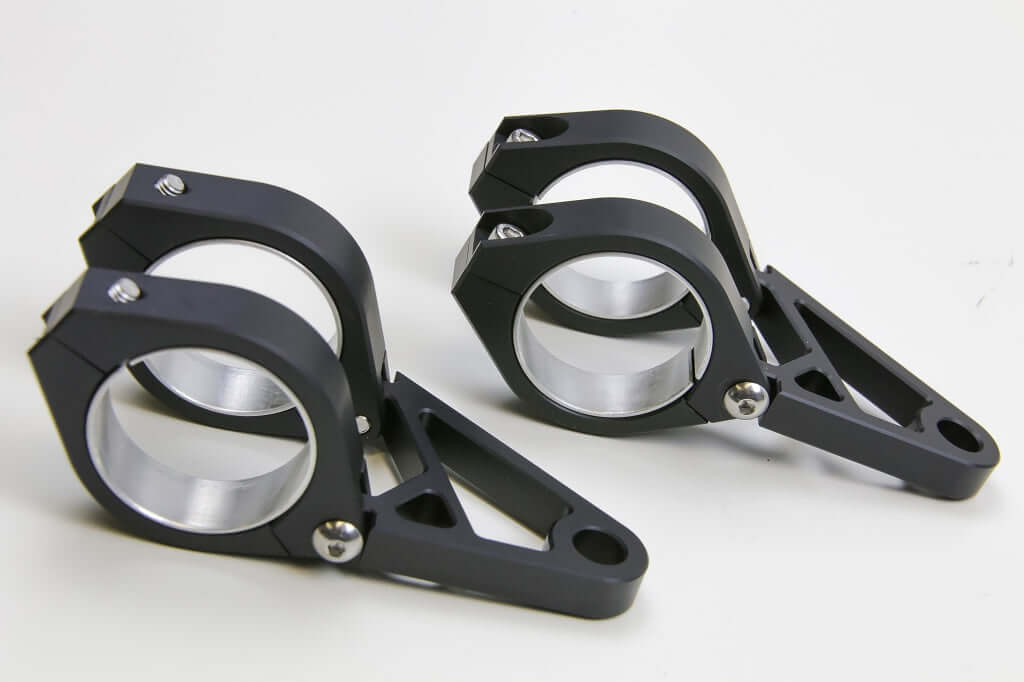 Set de supports de lampe en aluminium CNC pour diamètre 35-37 mm, noir