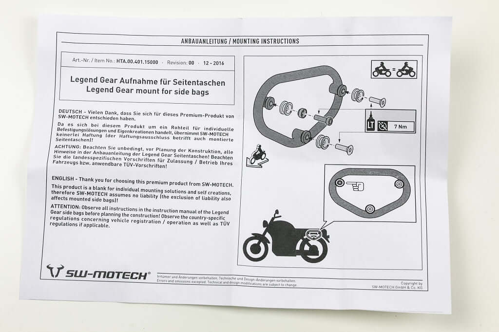 Legend Gear side bag mount - kit