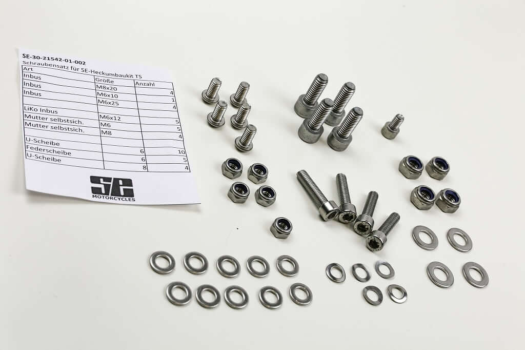 Set viti in acciaio inox per kit di conversione codone SE BMW Twinshock