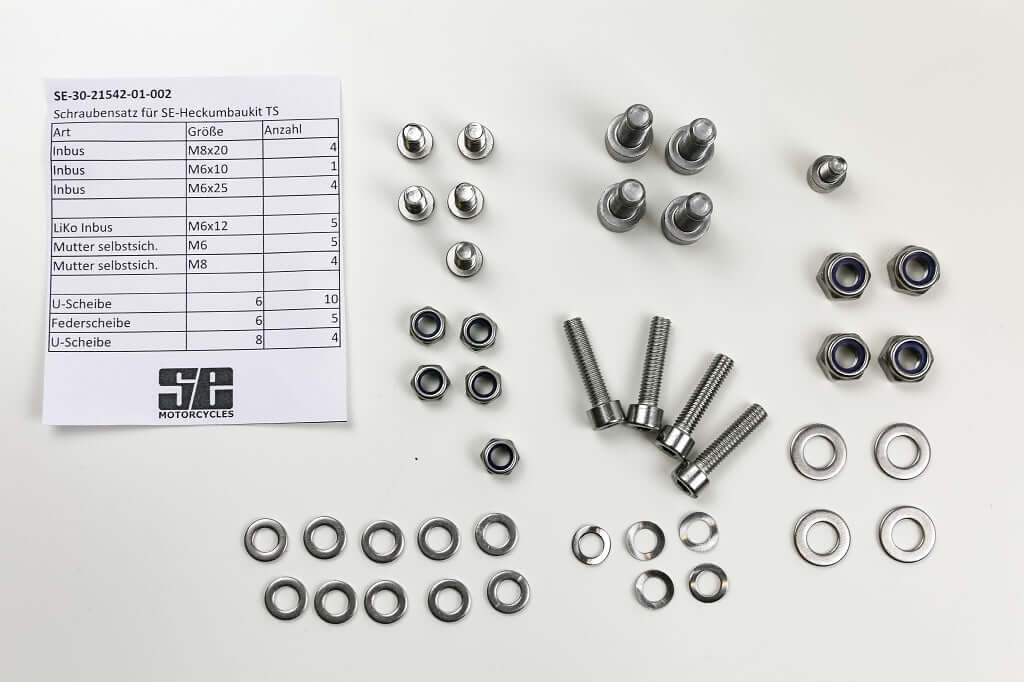 Set viti in acciaio inox per kit di conversione codone SE BMW Twinshock