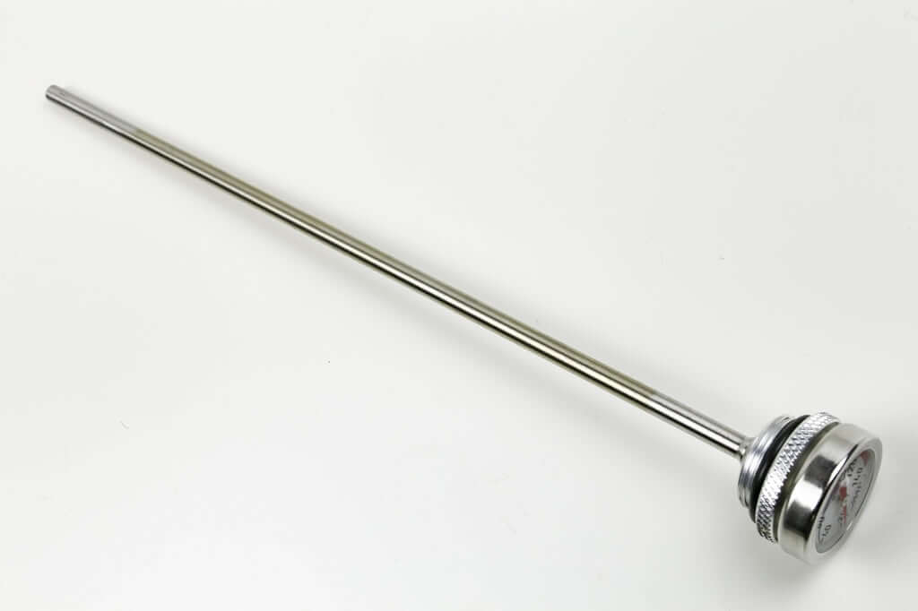 Oil temperature direct gauge, analog display for oil filler plug