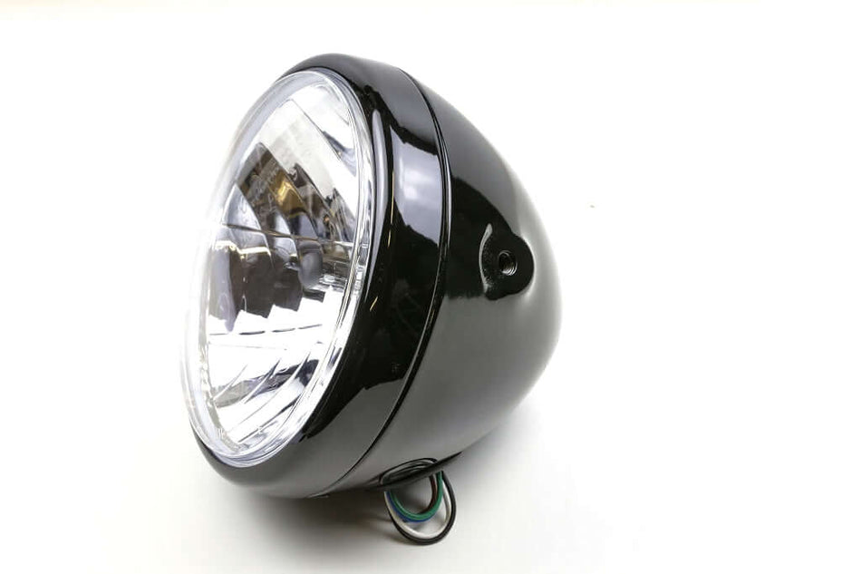 Faro da 7 pollici con montaggio laterale, nero lucido