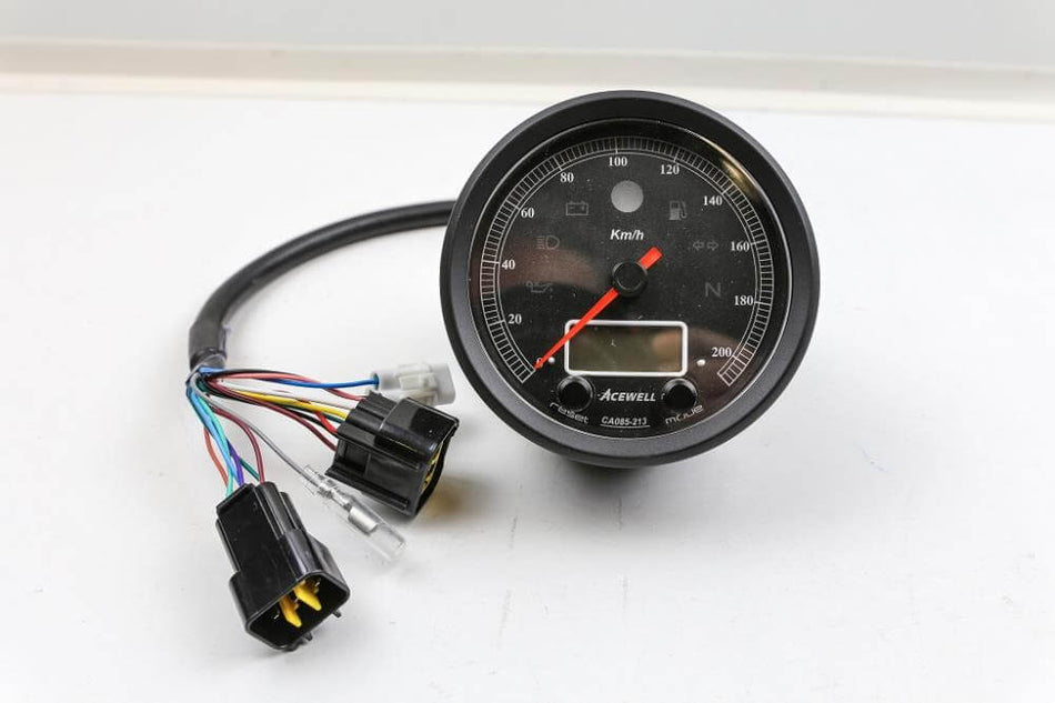 Acewell CA085 Tacho mit Geschwindigkeitsanzeige in schwarz