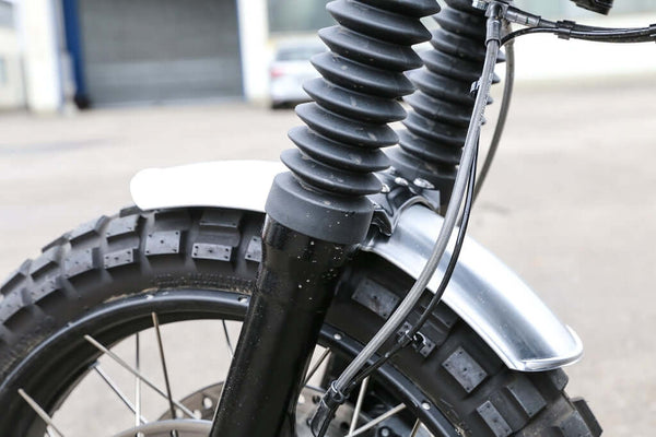 BMW R nineT aluminum front fender, mounts under fork stabilizer, length 380mm, width 114mm