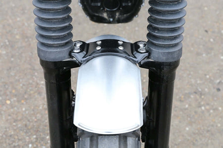 BMW R nineT aluminum front fender, mounts under fork stabilizer, length 380mm, width 114mm