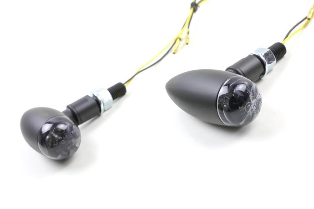 LED-Blinker MICRO-BULLET getöntes Glas schwarz