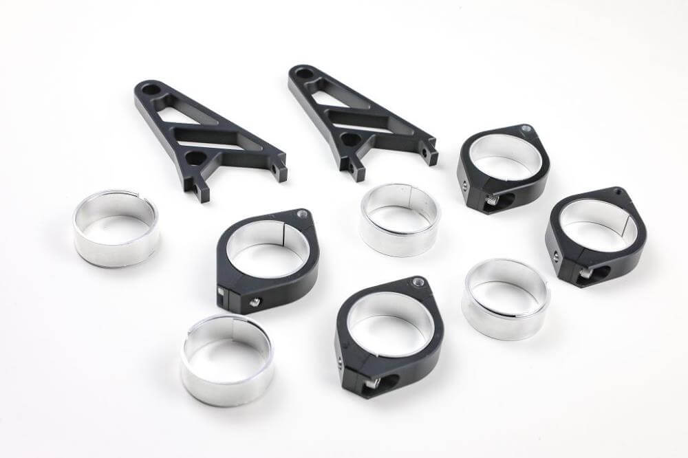 CNCアルミ製ランプホルダーセット 38-41mm径用 ロングタイプ ブラック