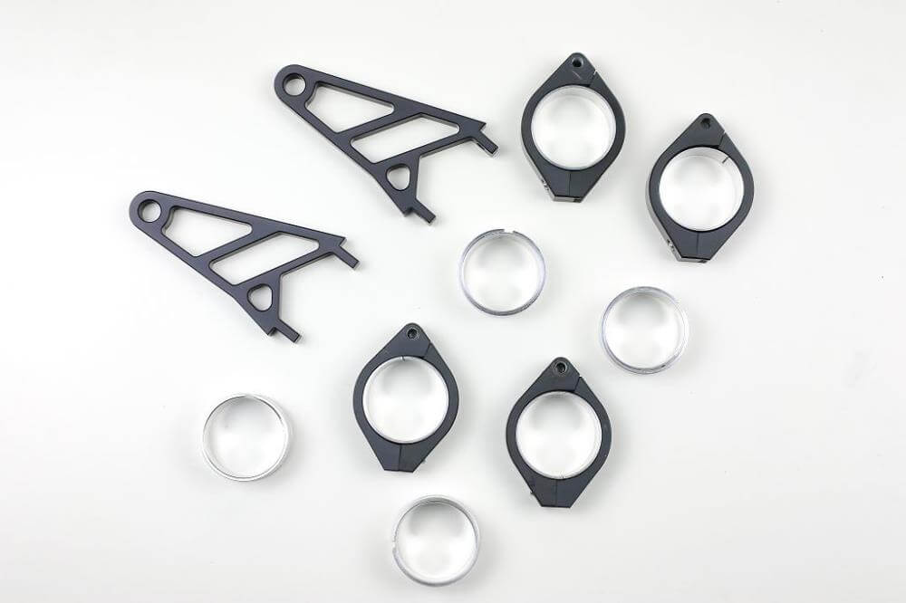 CNCアルミ製ランプホルダーセット 38-41mm径用 ロングタイプ ブラック