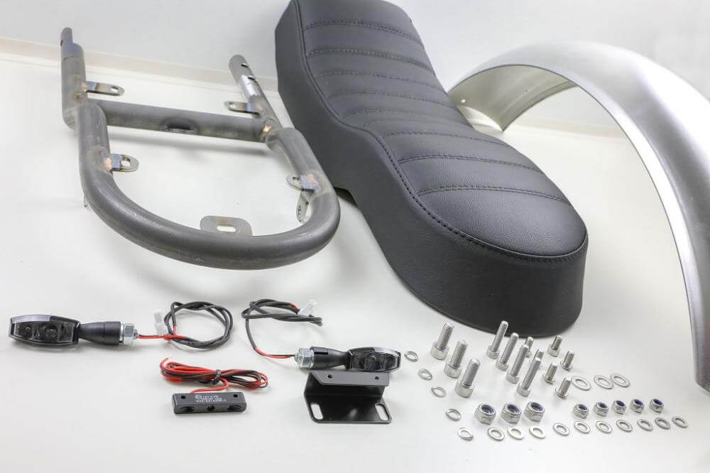Kit di conversione codone BMW R80R R100R Paralever monoposto con gradino, autoportante, con omologazione TÜV