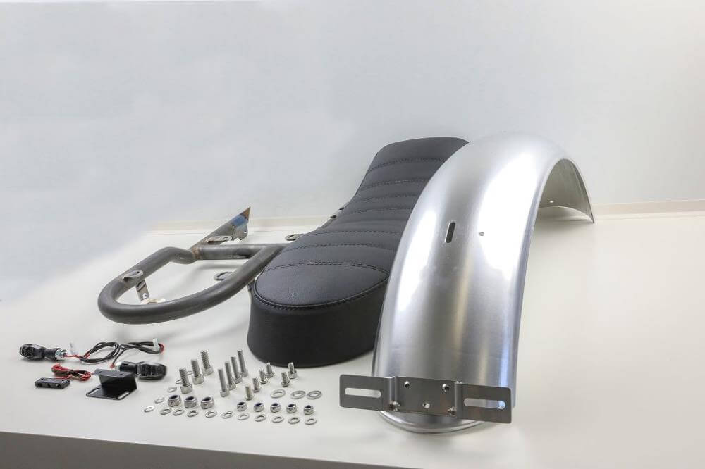 Kit di conversione codone BMW R80R R100R Paralever monoposto con gradino, autoportante, con omologazione TÜV