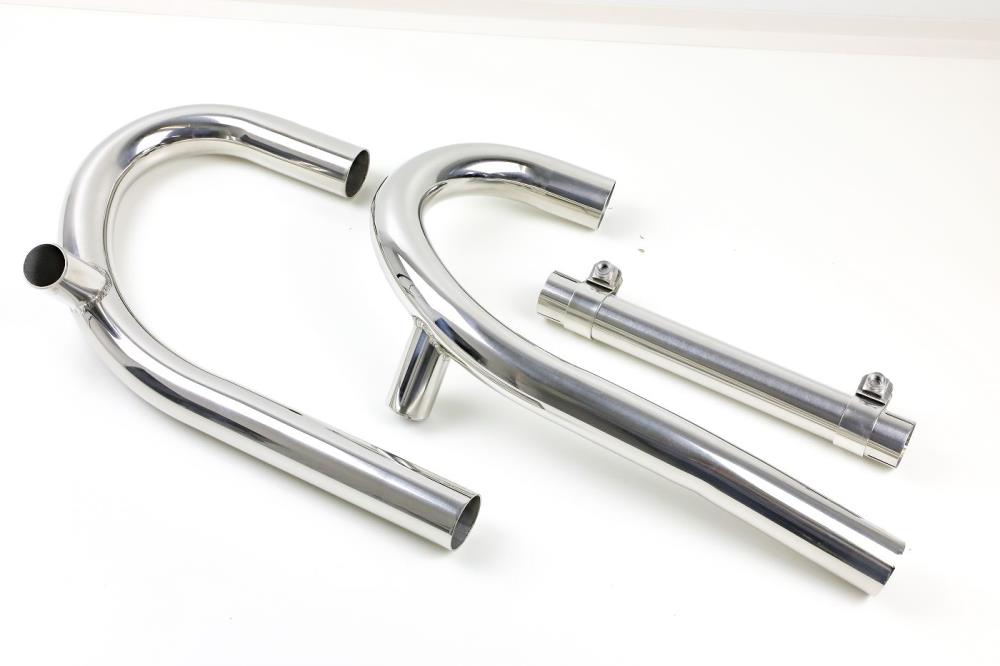 BMW R80 R100 Monolever stainless steel exhaust headers with balance pipe, without oil cooler
