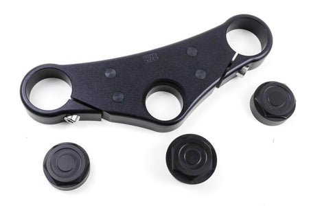 Optional 38.5mm monolever triple clamp for clip-on handlebars with TÜV approval